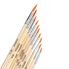 Набор кистей для рисования, синтетика, 10 штук: № 1, 2, 3, 4, 5, 6, 7, 8, 9, 10, круглые, деревянная ручка, международный размер 4725855