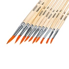 Набор кистей для рисования, синтетика, 10 штук: № 1, 2, 3, 4, 5, 6, 7, 8, 9, 10, круглые, деревянная ручка, международный размер 4725855