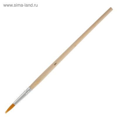 Набор кистей для рисования, синтетика, 10 штук: № 1, 2, 3, 4, 5, 6, 7, 8, 9, 10, круглые, деревянная ручка, международный размер
