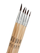 Набор кистей для рисования, пони, 5 штук: № 1, 2, 3, 4, 5, круглые, деревянная ручка, международный размер - Фото 2