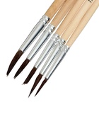 Набор кистей для рисования, пони, 5 штук: № 1, 2, 3, 4, 5, круглые, деревянная ручка, международный размер - Фото 3