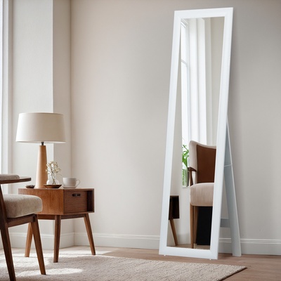 Зеркало напольное «Белое», 45×160 см, рама 55 мм, цвет белый