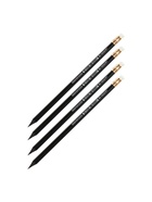 Набор карандашей чернографитных Calligrata, 4 штуки, HB, с ластиком, шестигранные, пластиковые, чёрный корпус - Фото 5