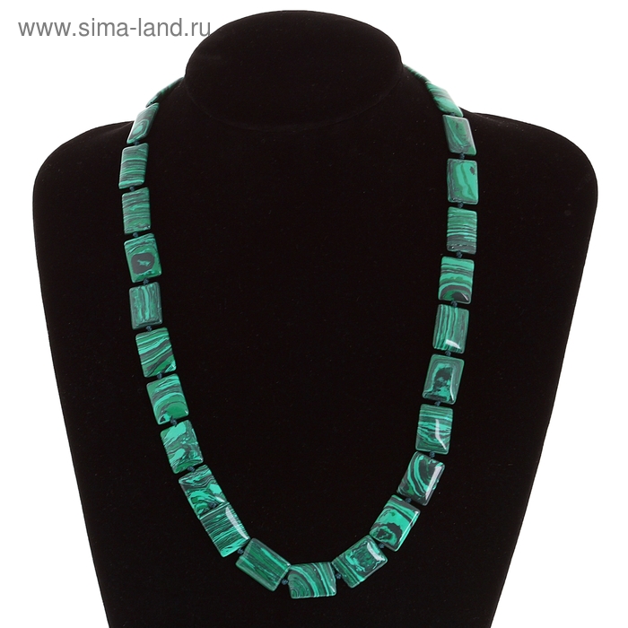 Бусы «Малахит» прямоугольник, 60см - Фото 1