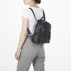 Рюкзак молодёжный, отдел на молнии, 2 наружных кармана, цвет чёрный - Фото 2