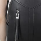 Рюкзак молодёжный, отдел на молнии, 2 наружных кармана, цвет чёрный - Фото 4