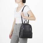 Рюкзак молодёжный, отдел на молнии, 2 наружных кармана, цвет чёрный - Фото 6