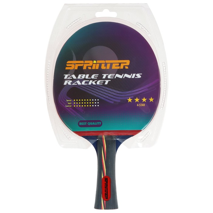 Ракетка для игры в настольный тенис Sprinter 4****, для опытных игроков - Фото 1