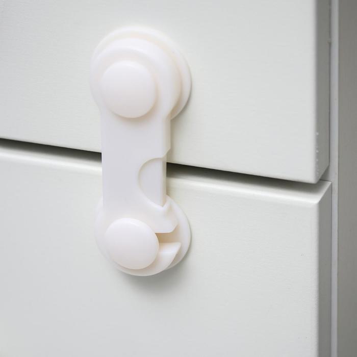 Набор блокираторов для дверей шкафов, 3 шт., цвет белый - фото 1907115225