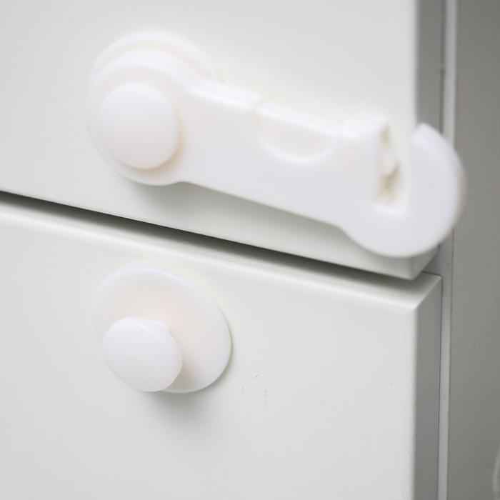 Набор блокираторов для дверей шкафов, 3 шт., цвет белый - фото 1907115226