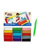 Пластилин 15 цветов 300 г "Школа творчества" - фото 6578279