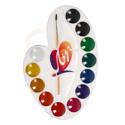 Акварель «Луч. Палитра», 12 цветов, с кистью