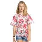 Блузка для девочек, рост 128 см, цвет белый - фото 109842228