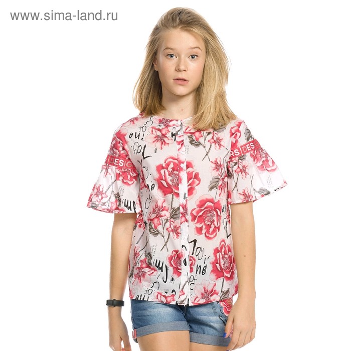 Блузка для девочек, рост 134 см, цвет белый - Фото 1