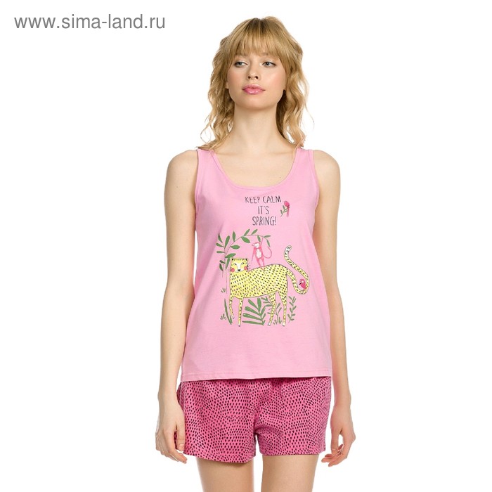 Комплект из майки и шорт женский, размер XS, цвет розовый