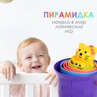 Игровой набор «Пирамида»: 6 стаканчиков, 1 игрушка (зайчик/мишка), МИКС - Фото 2