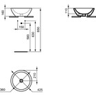 Раковина Ideal Standard STRADA K078301, 42x42 см, круглая, без перелива - Фото 6