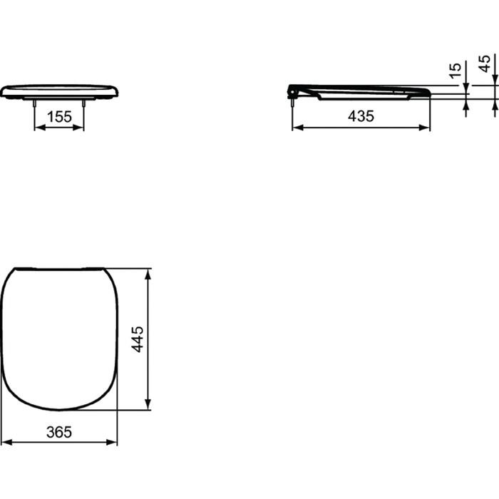 Сиденье и крышка для унитазов Ideal Standard TESI T352901, с функцией плавного закрытия - фото 1905666165