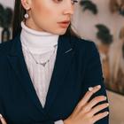 Серьги «Кристалл» посеребрение с оксидированием, цвет белый - Фото 2