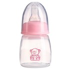 Бутылочка для кормления, 80 мл., «Мишка малыш», от 0 мес., цвет розовый - фото 108434651