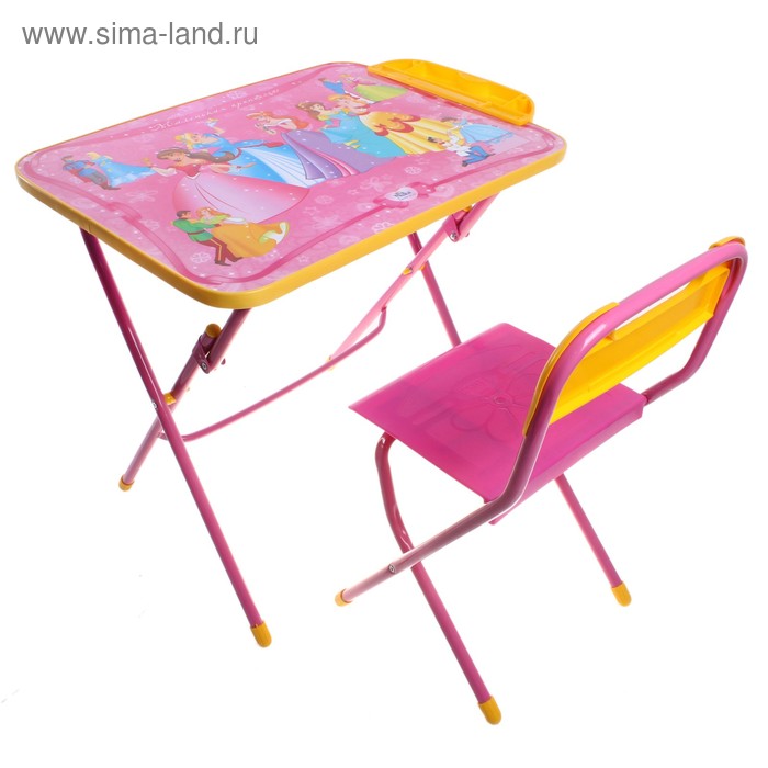 Комплект детской мебели «Маленькая принцесса» складной: стол, стул и пенал, цвет розовый - Фото 1