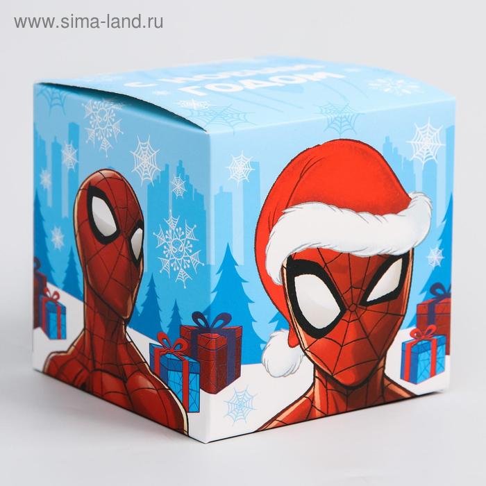 Коробка подарочная складная "С Новым Годом", Человек-паук, 9 x 9 x 9 см - Фото 1