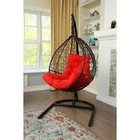 Подвесное кресло «Бароло», капля, цвет коричневый, подушка красная, стойка - фото 294939412