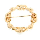 Брошь «Круг» цветение, цвет белый в золоте - Фото 2