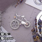 Брошь "Велосипед", цвет радужный в серебре - фото 8368002