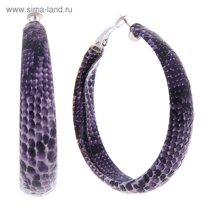 Серьги-кольца "Батик", цвет фиолетовый - Фото 1