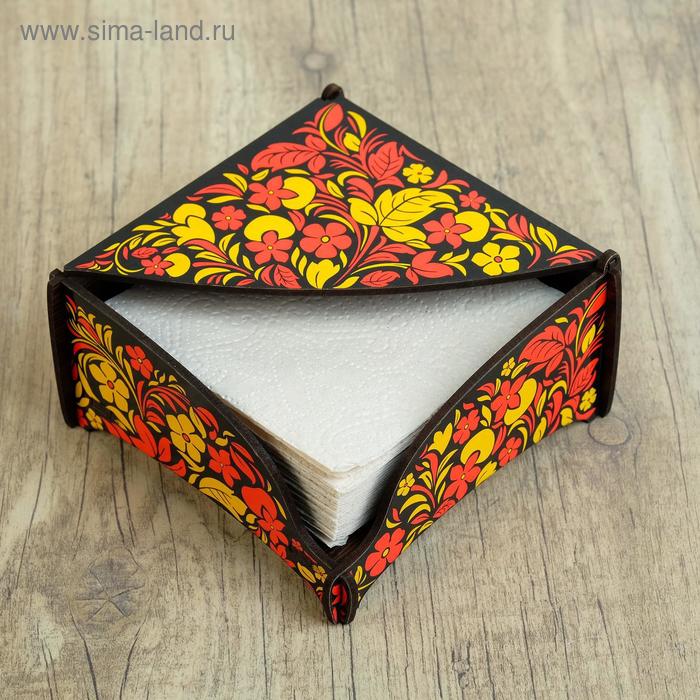 Салфетница Дарим Красиво «Хохлома», дерево, 13.5×7 см, цветная - Фото 1