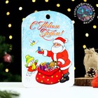 Доска разделочная "Новогодняя. С Новым годом! Дед Мороз, подарки лесу", цветная, 27х18 см - фото 320301690