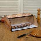 Хлебница деревянная "Приятного аппетита", цветная, 38х26х14 см - Фото 2