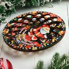 Тарелка сувенирная деревянная "Новогодний. Дед Мороз игрушка", цветной - фото 4309479