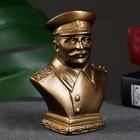 Бюст Сталин 9х7см, бронза / мраморная крошка - фото 3471375