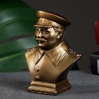 Бюст Сталин 9х7см, бронза / мраморная крошка - Фото 4