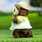 Садовая фигура из полистоуна «Филин в шляпке с букетом», 10×9.5×15 см  (артикул 5155092)  большой выбор товаров оптом и в розницу по низким ценам с доставкой