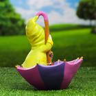 Садовая фигура "Утенок на зонтике" 19х19х21см - фото 24377943