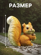 Садовая фигура из полистоуна «Белка c жёлудем», 14×9×13 см - Фото 2