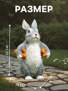 Садовая фигура из полистоуна «Зайка несет морковь», 22×9×13 см - Фото 2