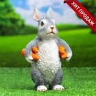 Садовая фигура из полистоуна «Зайка несет морковь», 22×9×13 см - Фото 5