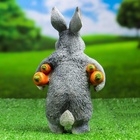 Садовая фигура из полистоуна «Зайка несет морковь», 22×9×13 см - Фото 7