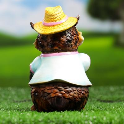 Садовая фигура из полистоуна «Филин в шляпке с лопаткой», 15×10×9.5 см