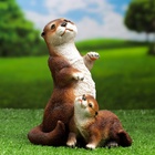 Садовая фигура из полистоуна «Выдра с малышом», 20×12×17 см - Фото 5