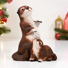 Садовая фигура из полистоуна «Выдра с малышом», 20×12×17 см - Фото 4