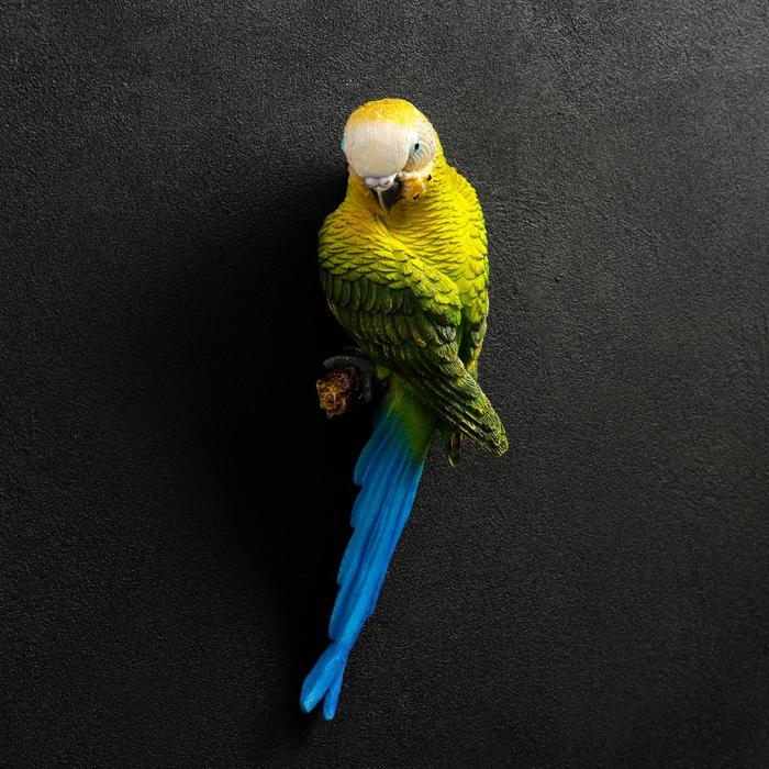 Подвесной декор "Попугай волнистый на ветке" 7х12х29 см - фото 1911460455