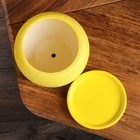 Горшок для цветов "Шар" шёлк, желтый, керамика, 2 л - Фото 4