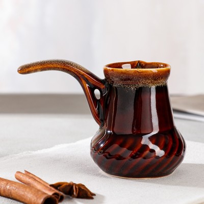 Турка для кофе "Винтаж", коричневая, 0.2 л