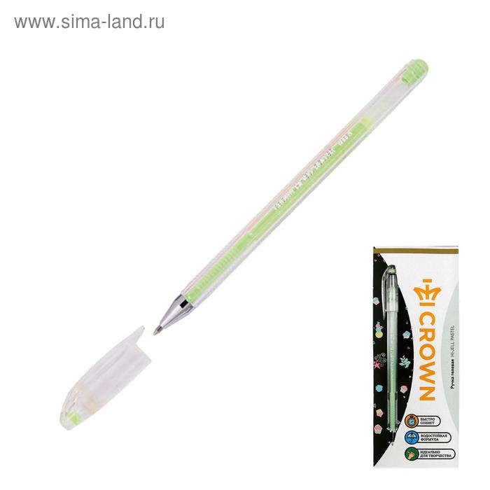 Ручка гелевая цветная Pastel Crown "Hi-Jell Pastel", узел 0.8 мм, зелёная пастель - Фото 1