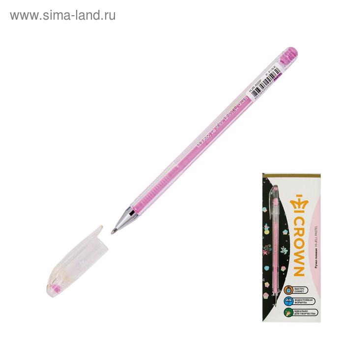 Ручка гелевая цветная Pastel Crown "Hi-Jell Pastel", узел 0.8 мм, розовая пастель - Фото 1